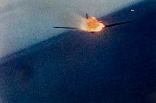 A Fighter Plane Bursts Into Flame